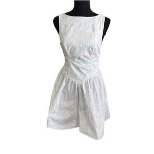 Wild Fable Womens Cottagecore Blue Floral Open Tie Back Mini Dress S Coquette